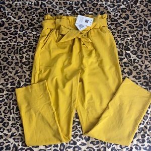 WOMENS yellow tie dress pants